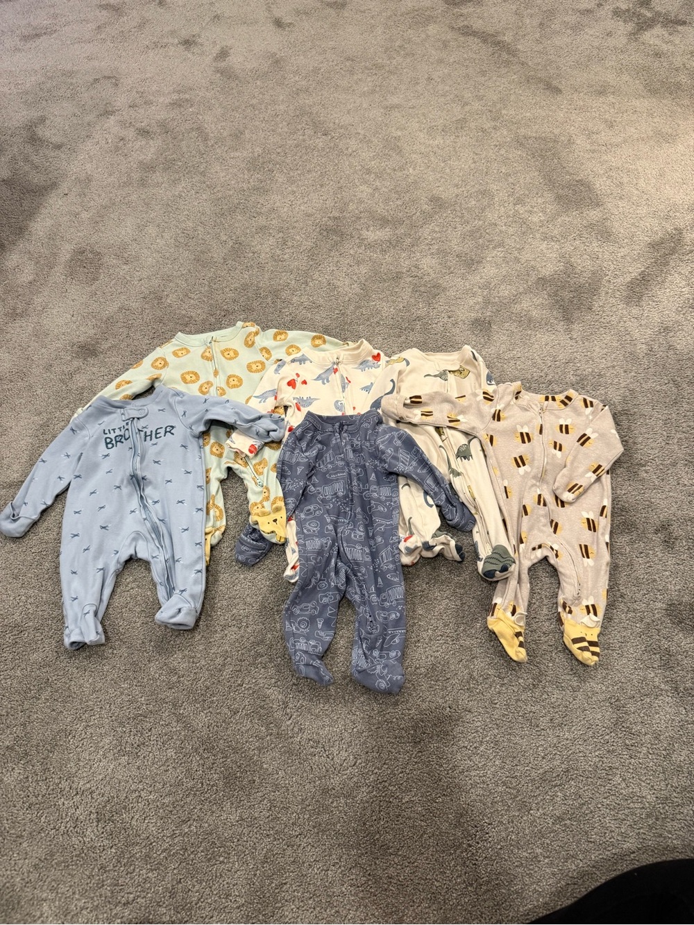 Carter's Mixed Baby Footed One-Piece Sleepers in Blue, Yellow, Cream